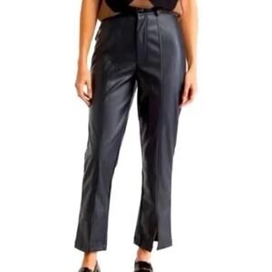 New WILDFOX Princess Seams Black Beaty Vegan Faux Leather Pants Women’s Sz Small